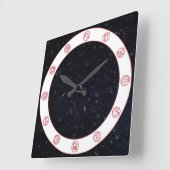 Zodiasymbool w/sterren vierkante klok (Hoek)