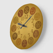 Zodiaw Wheel Horoscope Signs Warm Gold Grote Klok (Hoek)
