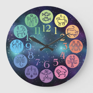 Zodiawiel Colorful Horoscope Signs Cosmic Grote Klok