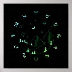 Zodiawwielberglandschap Poster