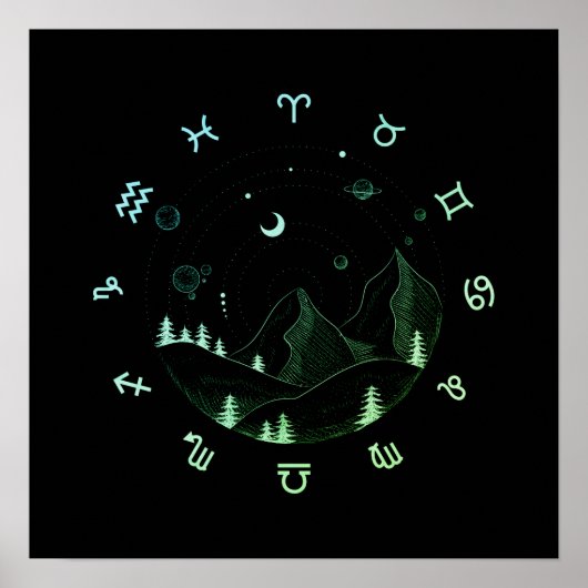 Zodiawwielberglandschap Poster (Voorkant)