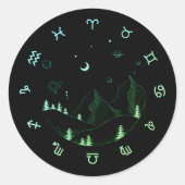 Zodiawwielberglandschap Ronde Sticker (Voorkant)