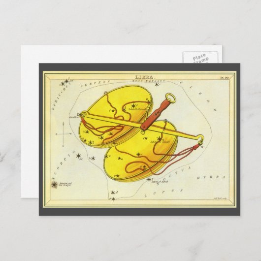  zodische astrologie-schelp-constellatie briefkaart (Voorkant / Achterkant)