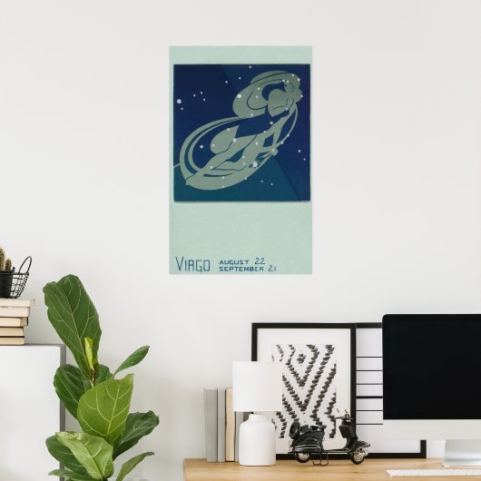  zodische astrologie, virgo constellatie poster (Thuiskantoor)
