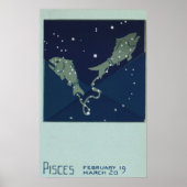 zodische strologie Pisces Fish Constellation Poster (Voorkant)