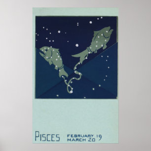 zodische strologie Pisces Fish Constellation Poster