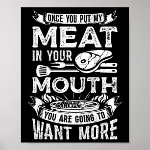 Zodra je mijn vlees in je mond steak koken b poster