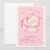 Zoe Adoreerbaar Oud Hart Cake Tweede Verjaardag Kaart (Voorkant / Achterkant)