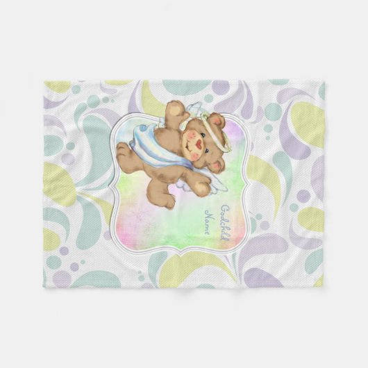 Zoe Angel Knuffelbeer Godkind Geschenken Persoonli Fleece Deken (Voorkant (Horizontaal))