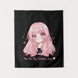 Zoe Anime Valentijns Sweatshirt Wandkleed