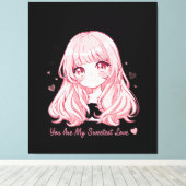 Zoe Anime Valentijns Trui Canvas Afdruk (Insitu (Houten vloer))