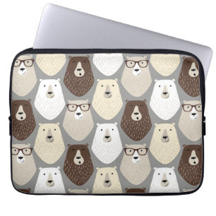 Zoe Bear Patroon Vaderdag Cadeau Grappige Papa Bee Laptop Sleeve