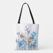Zoe Bloemendruk Monogram Tote Bag (Achterkant)