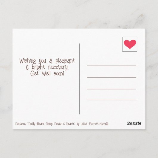 Zoe Bloemetje Met Teddyberen Beterschap Briefkaart (Achterkant)