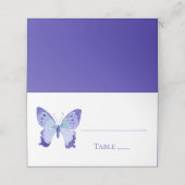 Zoe Butterfly Marine Blauwe Vlinders Bruiloft Fees Plaatskaartje (Buitenkant ongevouwen)