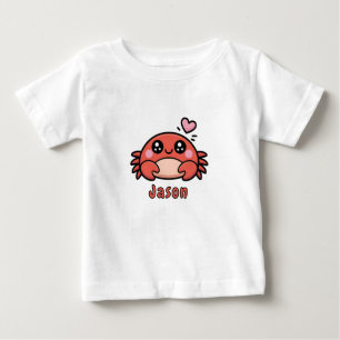 Zoe Cartoon Baby Krab Zomer Vakantie T-Shirt