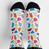 Zoe Cartoon Katten Patroon | Monogram Sokken (Top)