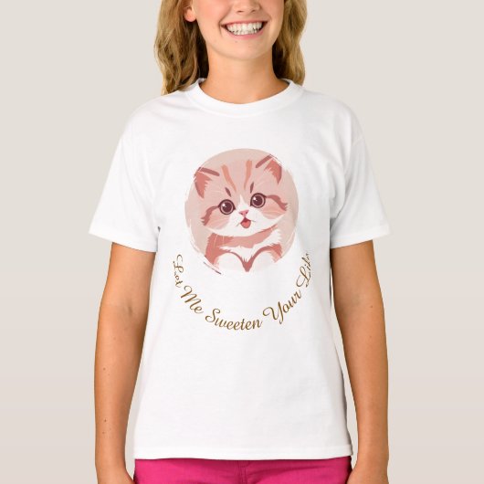 Zoe Cat Foto, Tekst, Vervangbaar, Grappig T-shirt (Voorkant)