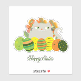 Zoe Cat Gelukkig Pasen Sticker Lente Pret