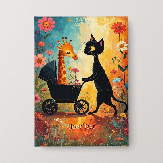 Zoe Cat Giraffe Knop Button (Voorkant)