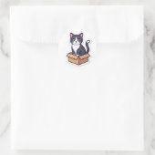 Zoe Cat In Kartonnen Doos Sticker Grappige Kat (Tas)