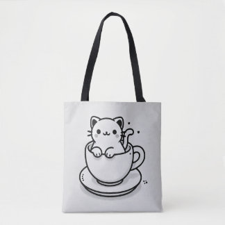 Zoe Cat in Theekop Boodschappentas Tote Bag