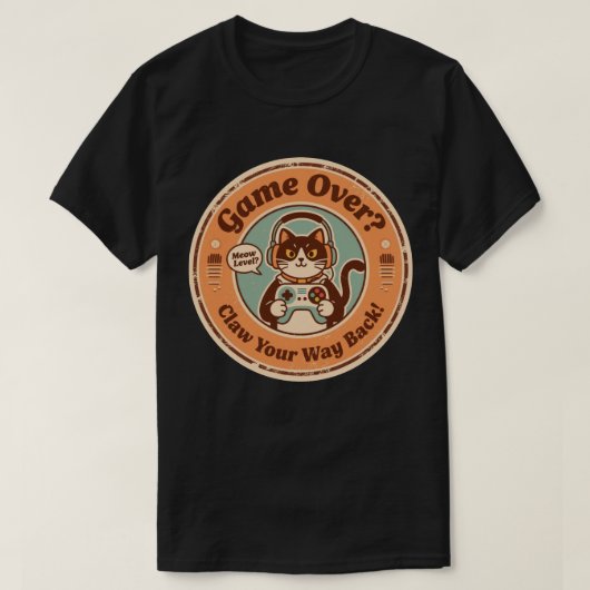 Zoe Cat met Controller & Hoofdtelefoon Gamer T-shirt (Design voorkant)