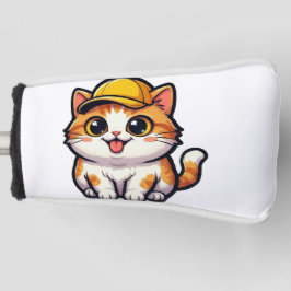 Zoe Cat met honkbalpet golfclub hoofd Co Golfheadcover