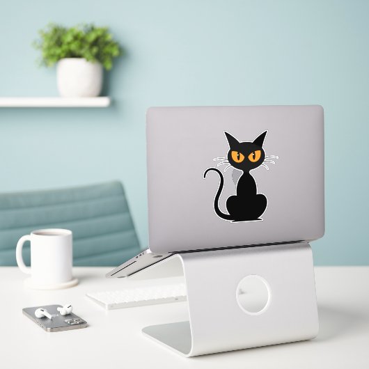 Zoe Cat Sticker (Laptop op bureau)