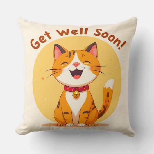 Zoe Cat wenst Beterschap Opbeurend Troost Geschenk Kussen (Voorkant)