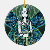 "Zoe" Celestial Star Fairy Art Ornaments Keramisch Ornament (Achterkant)