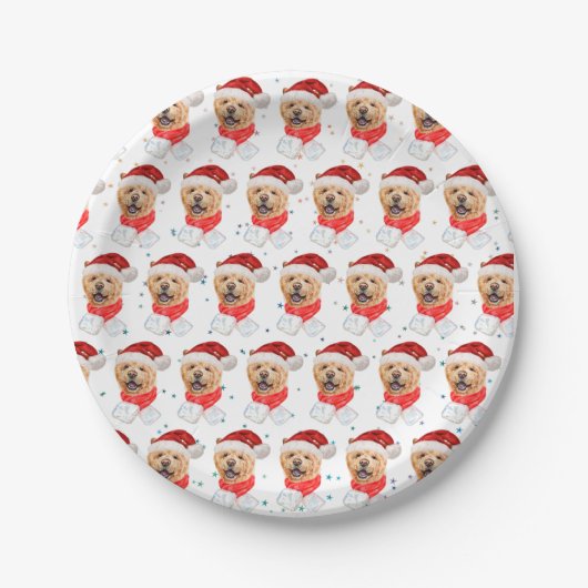 Zoe Ch Chow Chow Honden Kerst Patroon Papieren Bordje (Voorkant)