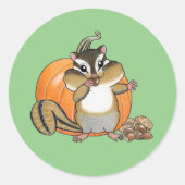 Zoe Chipmunk Pompoen Sticker (Voorkant)
