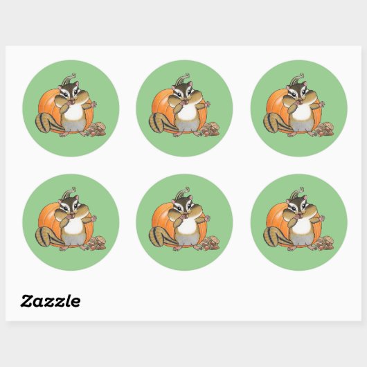 Zoe Chipmunk Pompoen Sticker (Vel)