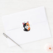 Zoe Cute Calico Kat Sticker – Schattige Tweekleuri (Envelop)