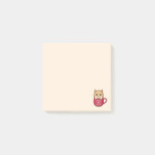 Zoe Cute Cartoon Kat in Koffiemok Beige Post-it® Notes (Voorkant)