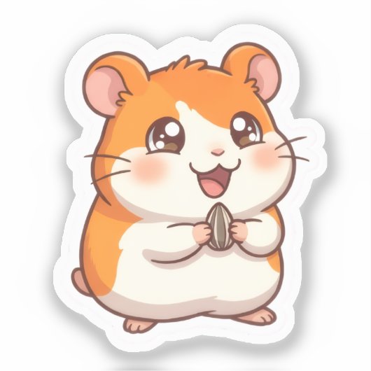 Zoe Cute Goudhamster Sticker (Voorkant)