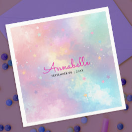 Zoe Cute Holografische Pastel Kleur Hemel Ster Aqu Servet