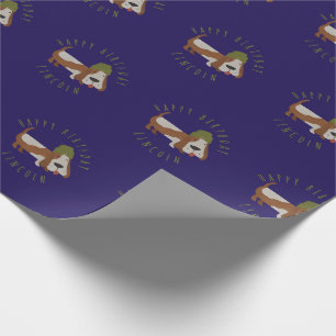 Zoe Cute Hond in een Mutsje/Muts aangepast Cadeaupapier