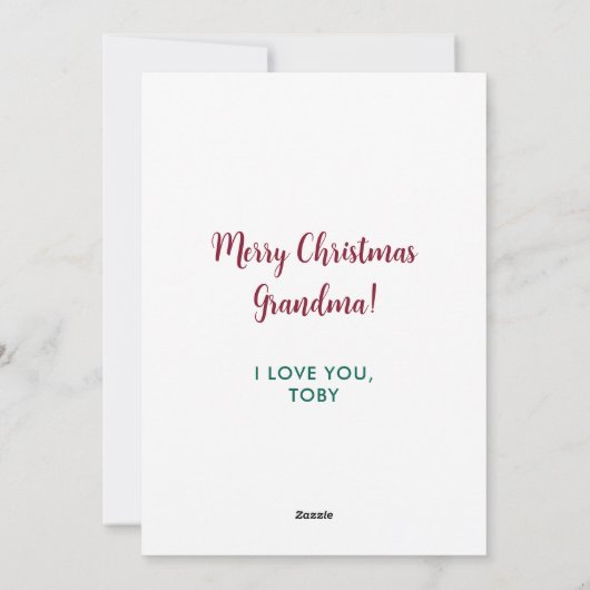 Zoe Cute Hond Oma Kerstmis Persoonlijke huisdieren Feestdagenkaart (Achterkant)