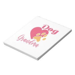 Zoe Cute Hond Oma Roze Hart Pootafdruk Grafisch Notitieblok