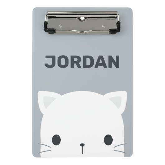 Zoe Cute Kat met Gepersonaliseerde Naam Mini Klembord (Voorkant)