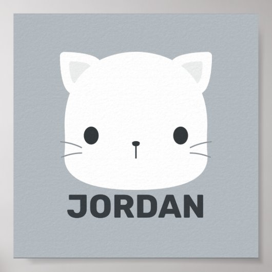 Zoe Cute Kat met Gepersonaliseerde Naam Poster (Voorkant)