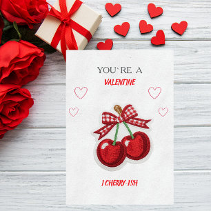 Zoe Cute Retro Kersen Valentijnsdag Kaart