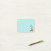 Zoe Cute Skater Kat op Licht Tealblauw Post-it® Notes (Op bureau)