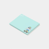 Zoe Cute Skater Kat op Licht Tealblauw Post-it® Notes (Schuin)