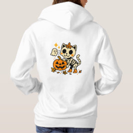 Zoe Cute Skeleton Kat met Pompoen T-Shirt
