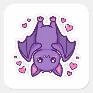 Zoe Cute Vleermuis Hartjes Griezelige Halloween St Vierkante Sticker