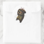 Zoe Dier Sticker met Grote Ogen en Witte Strik (Tas)