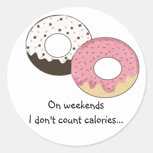 Zoe Donut Ontwerp met Spreuk Ronde Sticker (Voorkant)